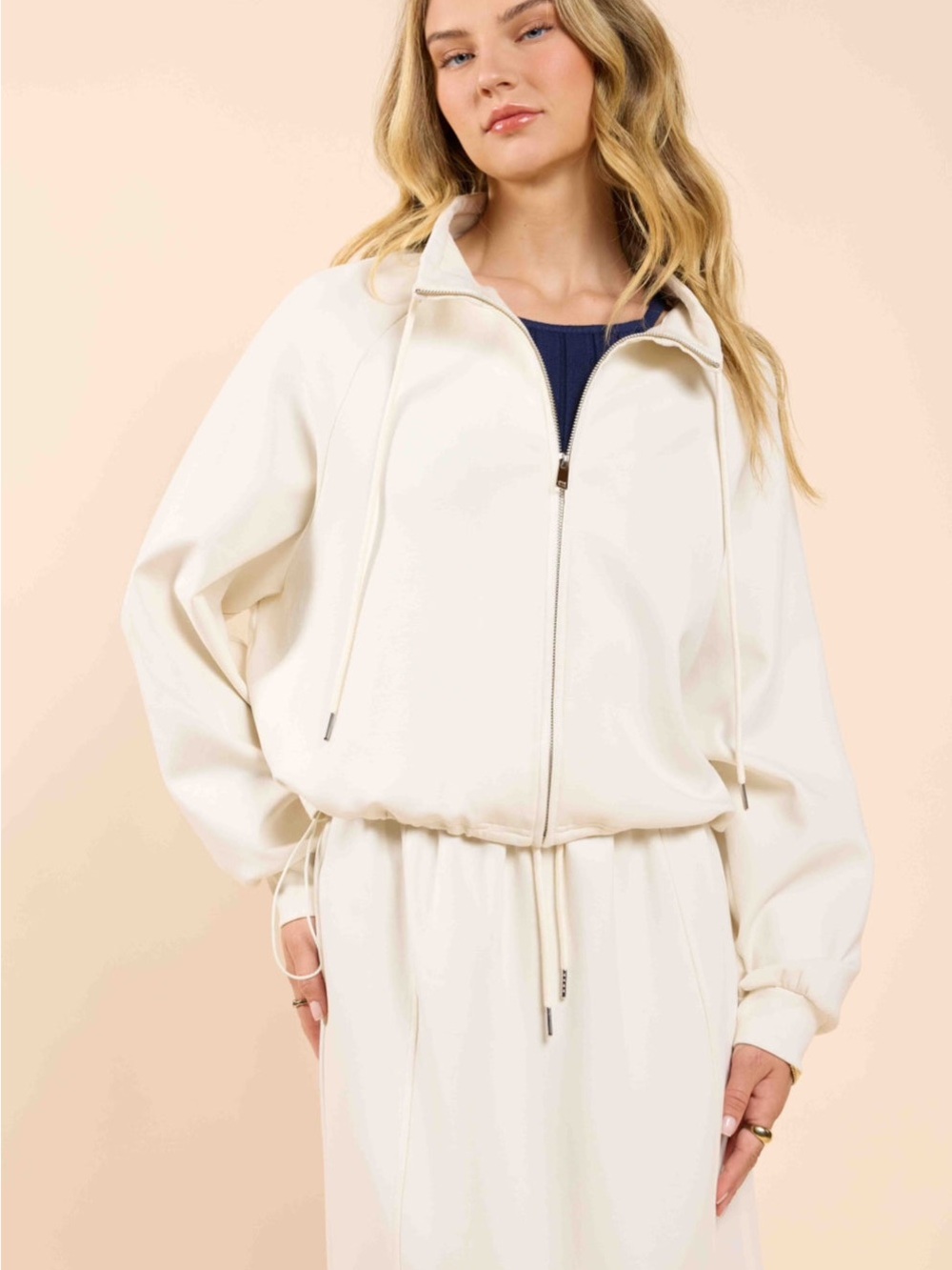 Sadie & Sage Lone Star Cream Utility Jacket with Drawstring Waist